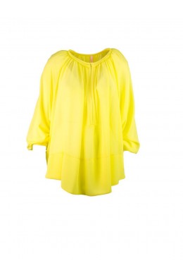 Кофта-блузка желтая с коротким рукавом